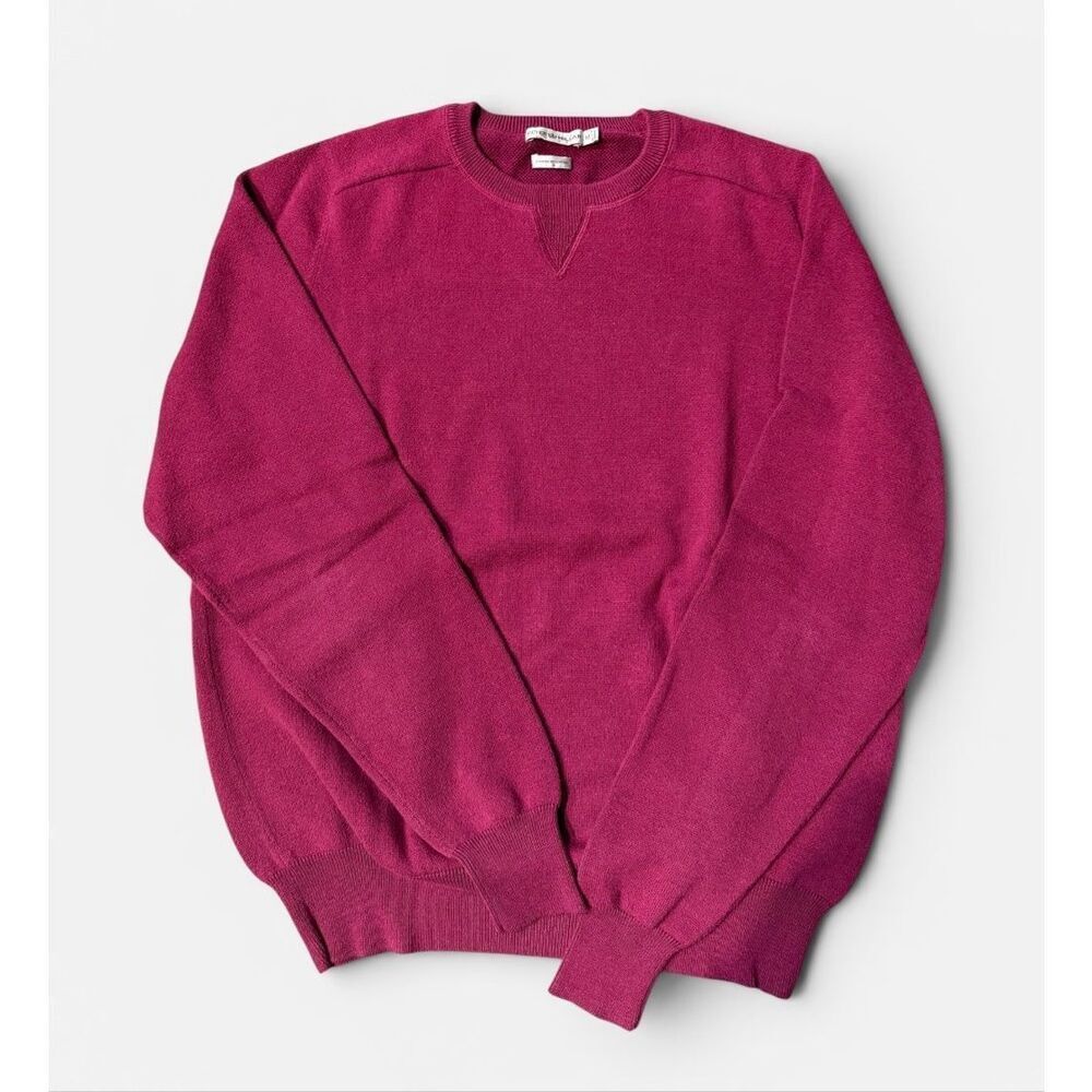 Peter Millar Crewneck Sweater Medium Pink Wool Cotton Blend MF13S80 Luxury Golf